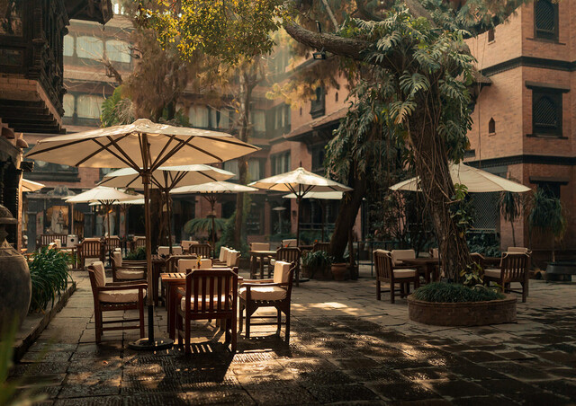 Heritage courtyard at The Dwarika's Hotel, Kathmandu